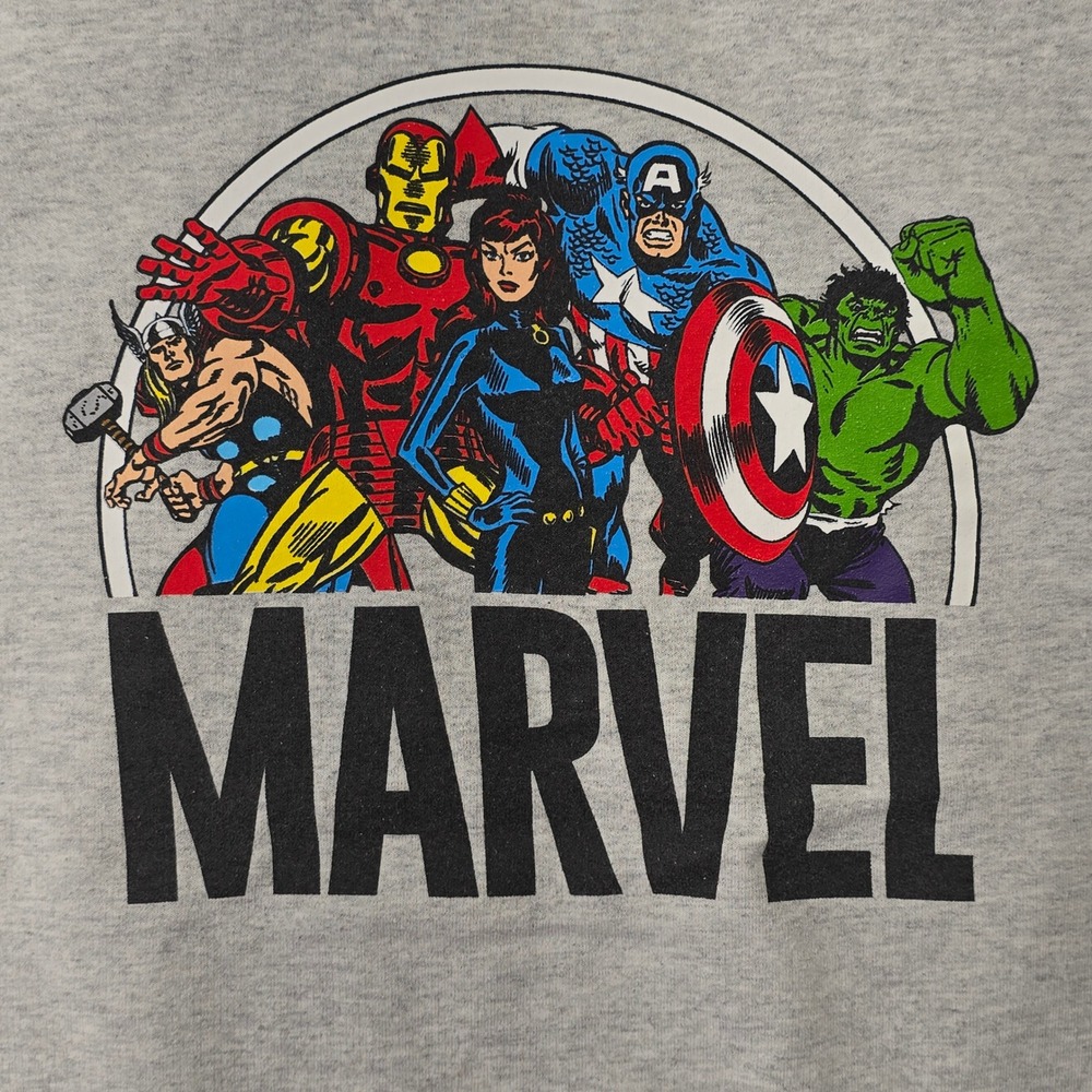 Marvel Avengers Graphic Sweatshirt Mens Medium Gray Crewneck Pullover - Picture 8 of 10